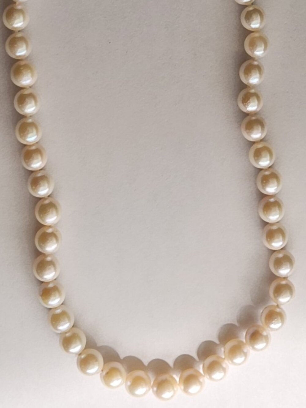 JTV 18" White Pearl Necklace with 14k Yellow Gold Clasp